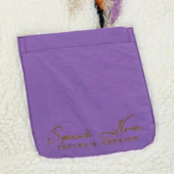 Taylor Swift Cozy White and Purple Women's Fleece 1/4 Zip Sweatshirt - Picture 4 of 8
